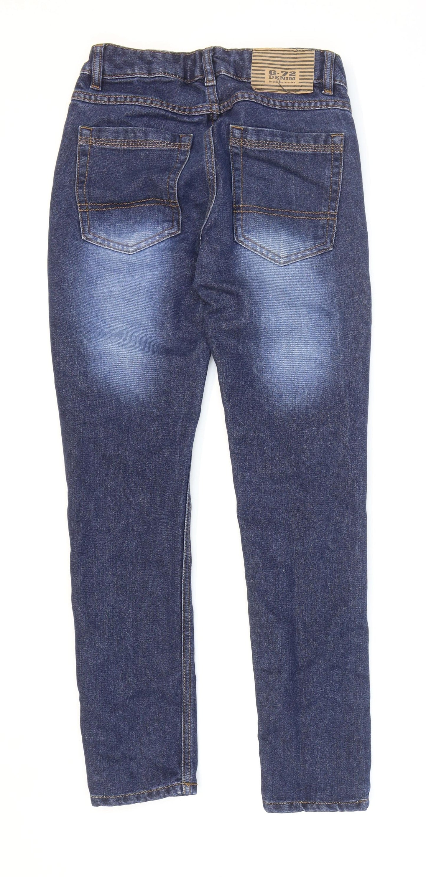 G-72 Denim Girls Blue Cotton Skinny Jeans Size 12-13 Years Regular Zip - Washed look