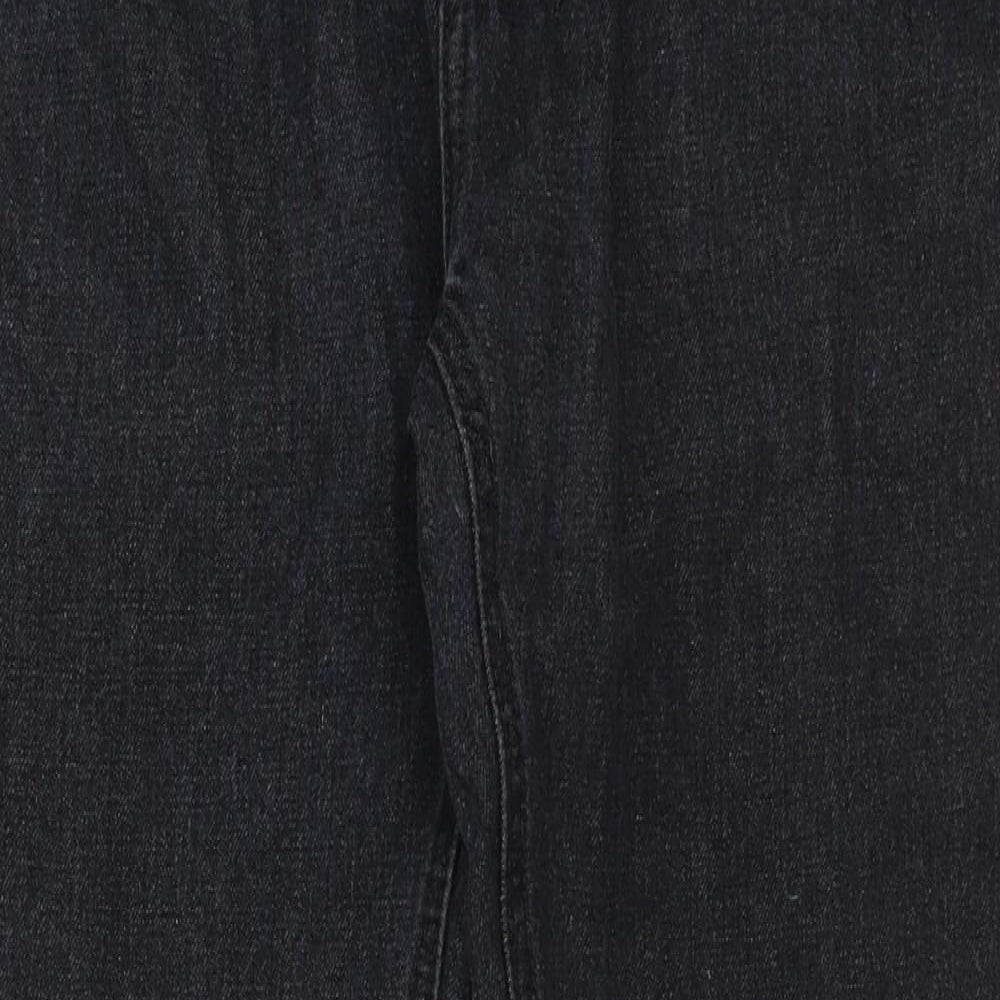 Kangaroo Mens Black Cotton Straight Jeans Size 30 in L30 in Regular Button