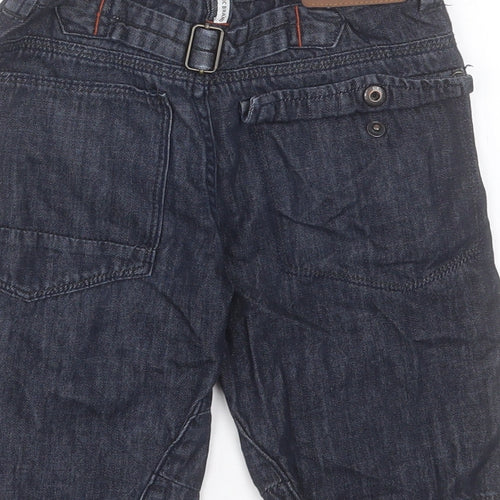 NEXT Boys Blue Cotton Bermuda Shorts Size 6 Years Regular Buckle
