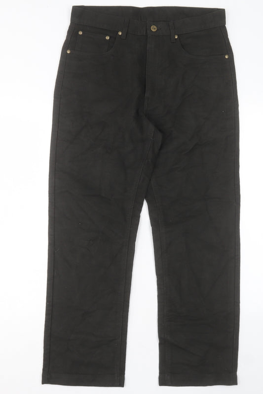 Samuel Windsor Mens Green Cotton Trousers Size 32 in L28 in Regular Button - Short Leg