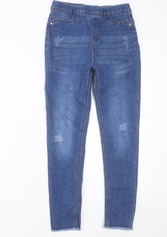 Denim & Co. Girls Blue Camel Capri Jeans Size 11-12 Years Regular Pullover