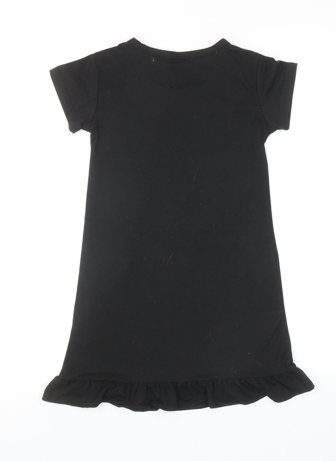 Foanja Girls Black Polyester T-Shirt Dress Size 10 Years Round Neck Pullover - TikTok