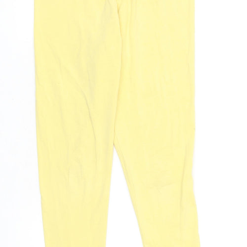 Primark Girls Yellow Polyester Jogger Trousers Size 9-10 Years L21.5 in Regular Pullover