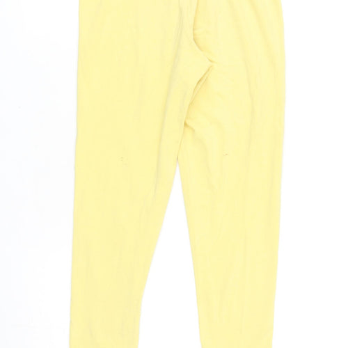 Primark Girls Yellow Polyester Jogger Trousers Size 9-10 Years L21.5 in Regular Pullover