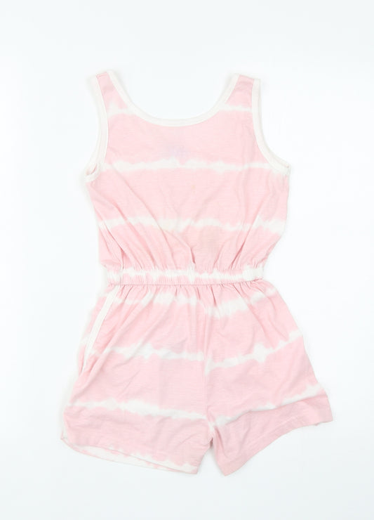 Primark Girls Pink Tie Dye Cotton Playsuit One-Piece Size 8-9 Years L3 in Pullover