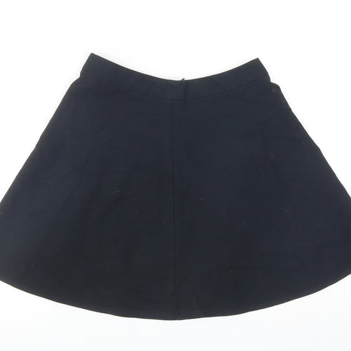 Marks and Spencer Girls Blue Polyester Skater Skirt Size 10-11 Years Regular Zip