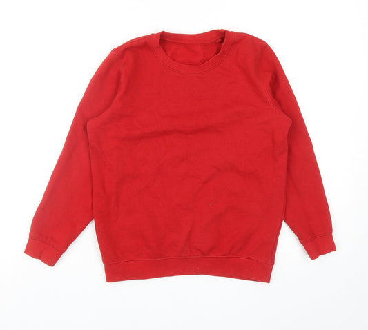 Lily & Dan Boys Red Cotton Pullover Sweatshirt Size 10-11 Years Pullover
