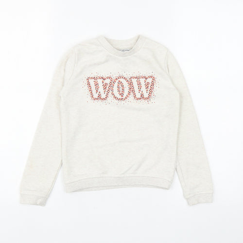 Primark Girls Ivory Cotton Pullover Sweatshirt Size 7-8 Years Pullover - WOW