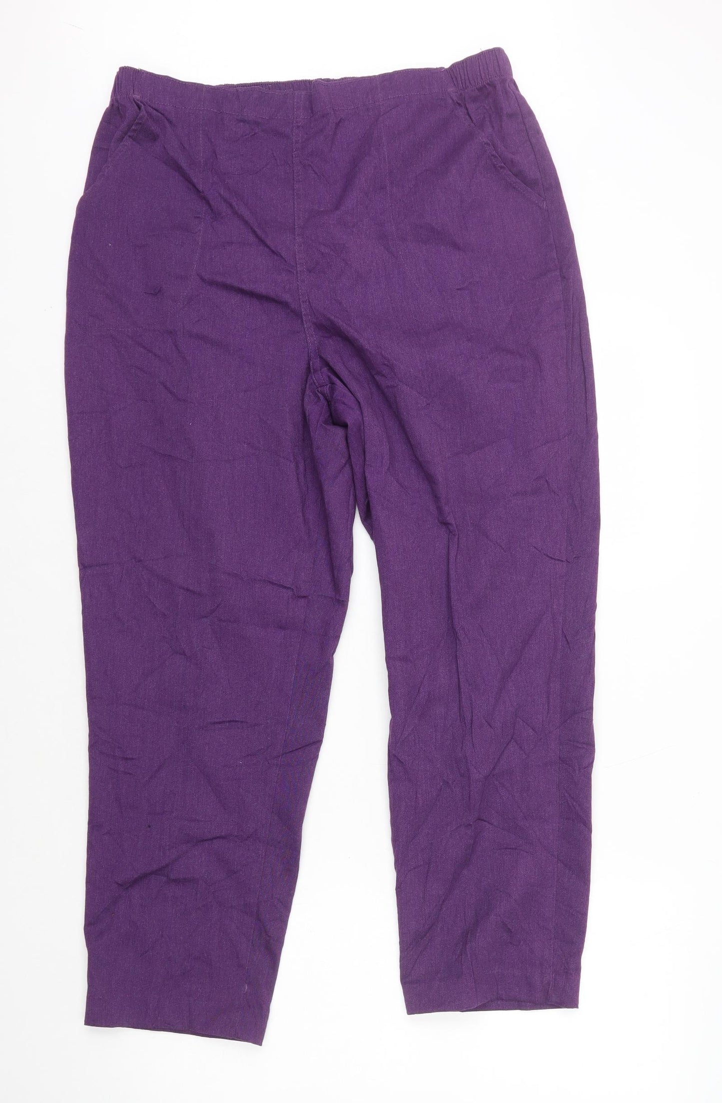 Croft & Barrow Womens Purple Cotton Capri Trousers Size XL L26 in Regular