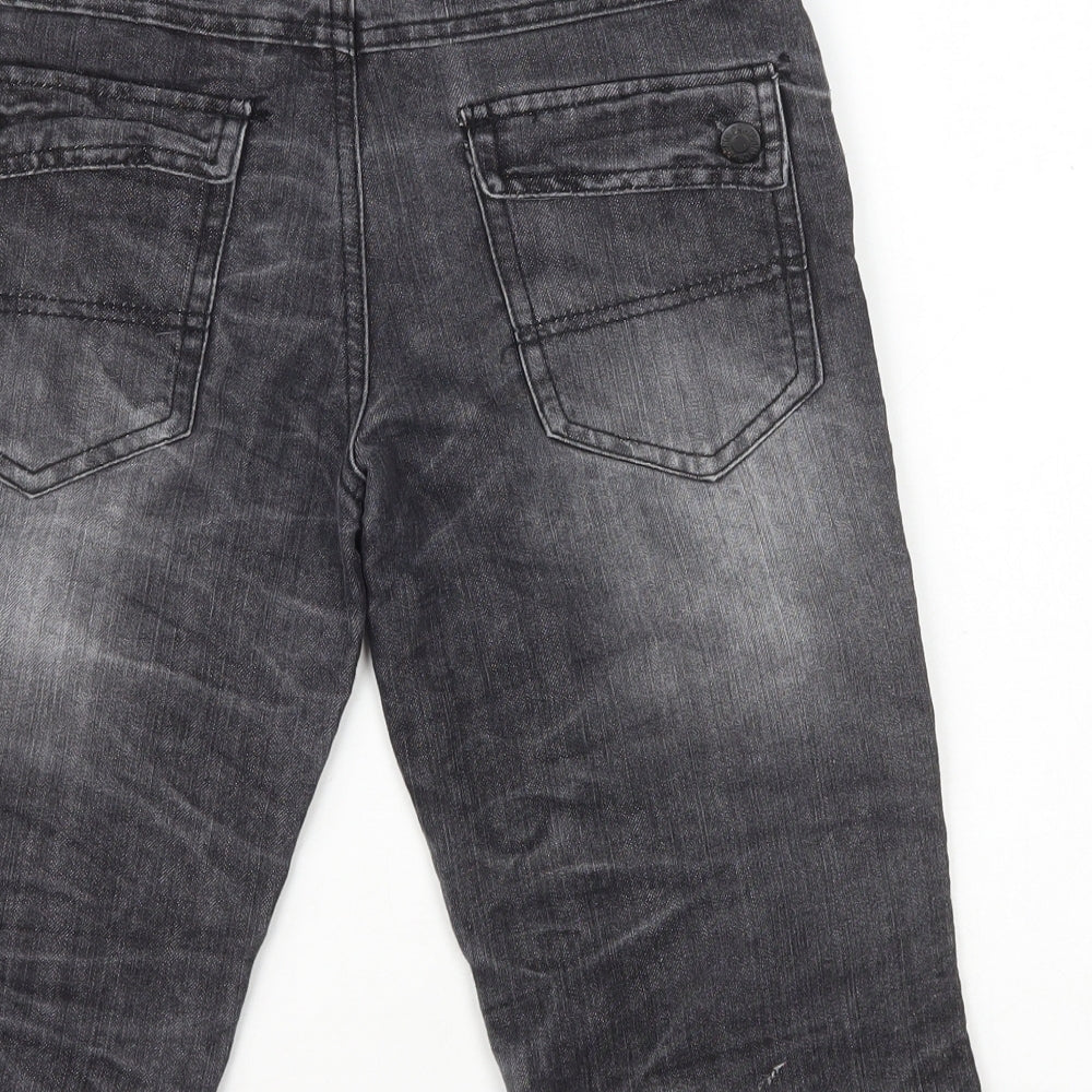 Preworn Boys Black Cotton Straight Jeans Size 10-11 Years Regular Zip