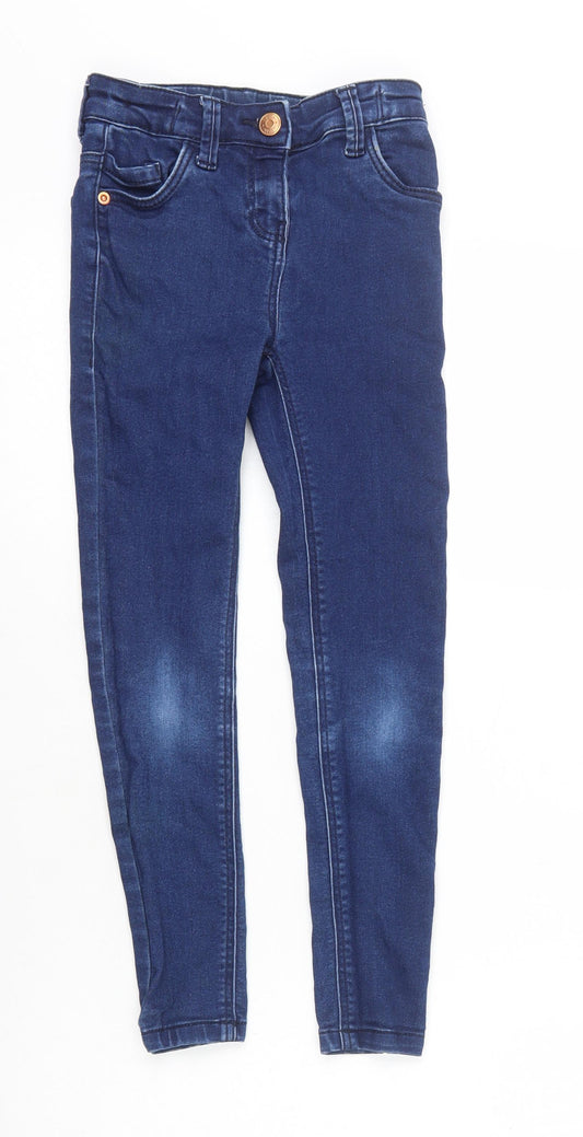TU Girls Blue Cotton Skinny Jeans Size 8 Years L21 in Regular Zip