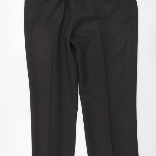Lincoln Mens Grey Polyester Trousers Size 38 in L29 in Regular Button