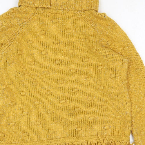 Matalan Girls Yellow Roll Neck Acrylic Pullover Jumper Size 11 Years Pullover