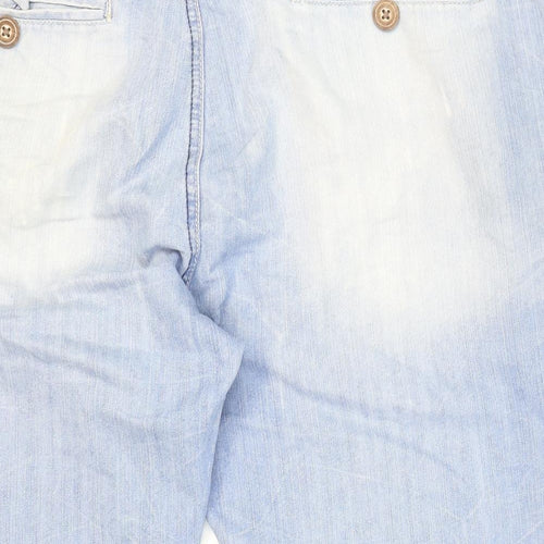 Easy 1973 Mens Blue Cotton Chino Shorts Size 38 in L12 in Regular Zip
