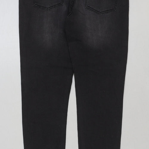 Denim & Co. Girls Grey Cotton Skinny Jeans Size 11-12 Years Regular Button