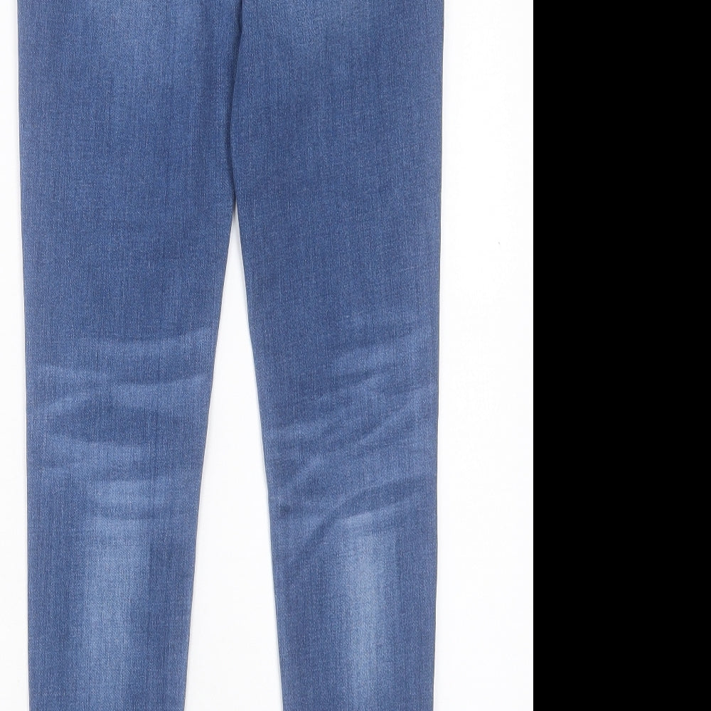 WAX JEAN Womens Blue Cotton Skinny Jeans Size M L27 in Regular Button