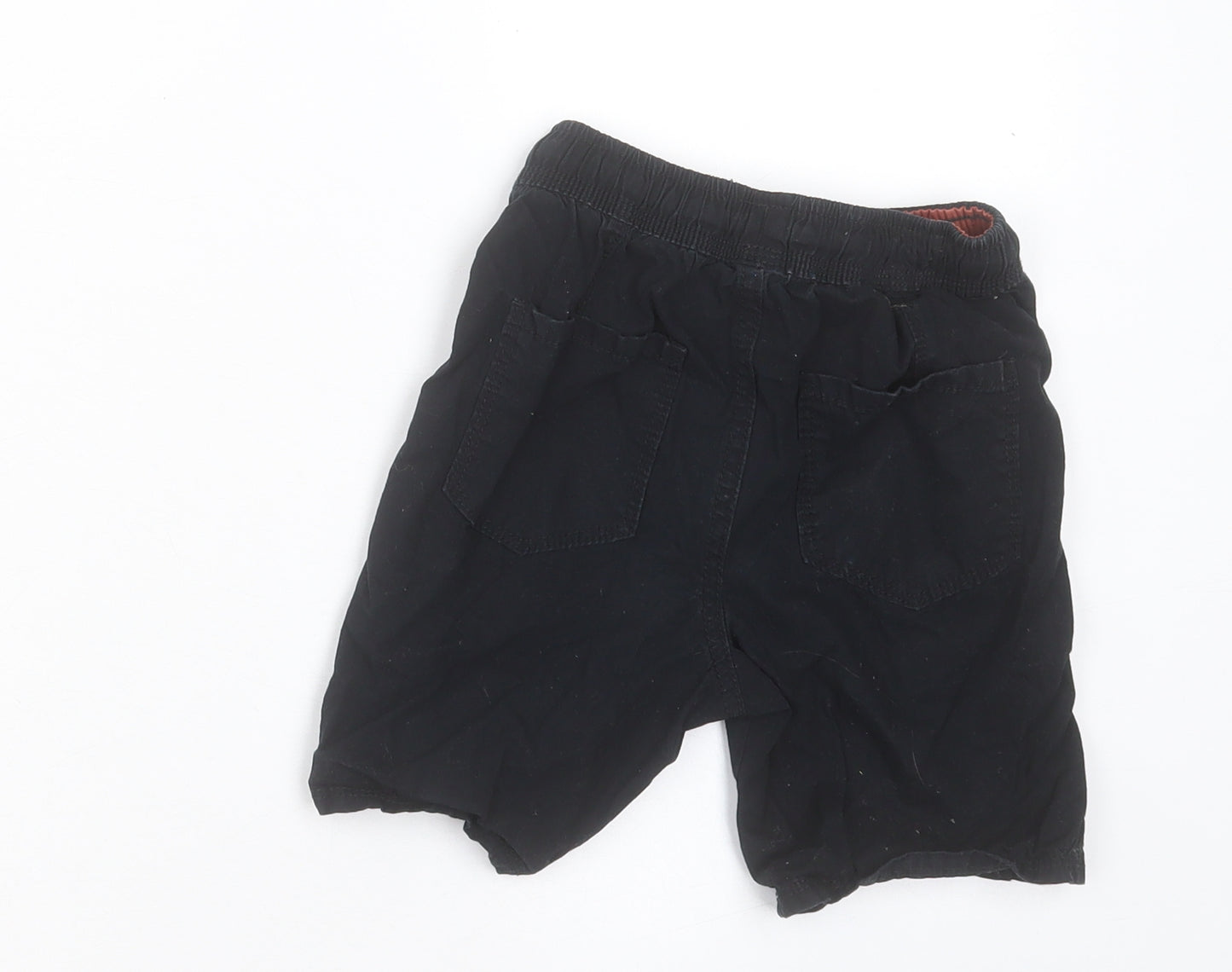 George Boys Black Cotton Bermuda Shorts Size 4-5 Years Regular Drawstring