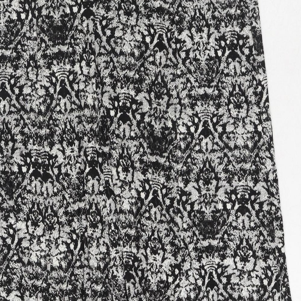 Steilmann Womens Black Geometric Polyester A-Line Skirt Size 18