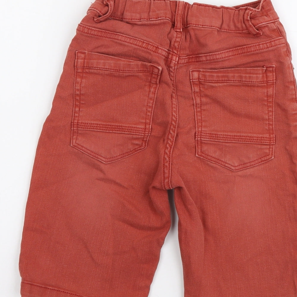 TU Boys Red Cotton Bermuda Shorts Size 8 Years Regular Zip