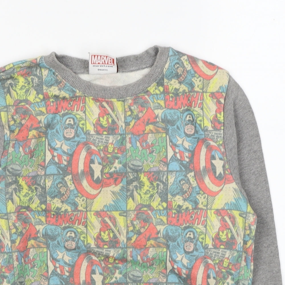 NEXT Boys Grey Polyester Pullover Sweatshirt Size 6 Years Pullover - Comic Book Marvel