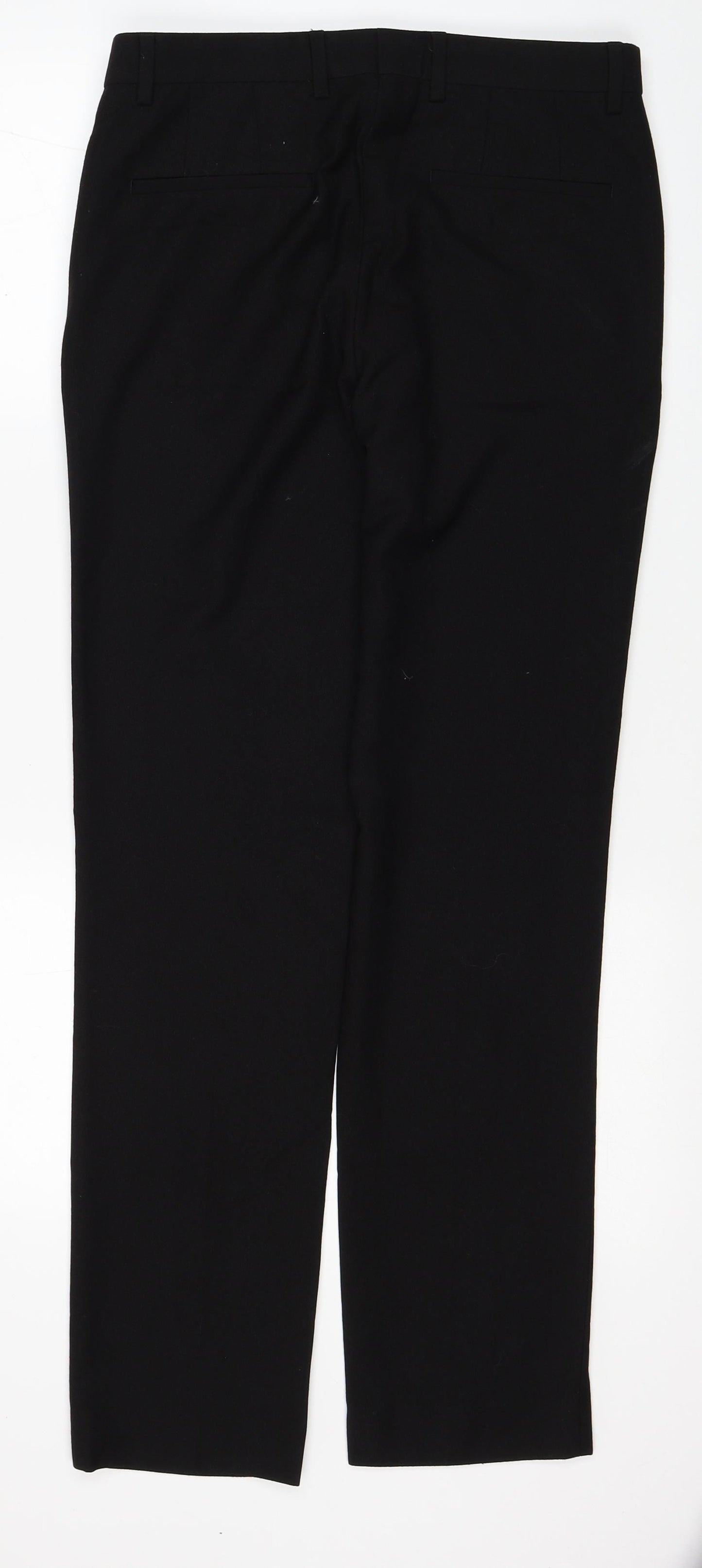 Topman Mens Black Polyester Trousers Size 30 in L30 in Regular Zip