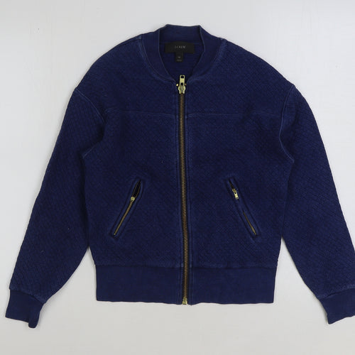 J.CREW Mens Blue Cotton Full Zip Sweatshirt Size XS