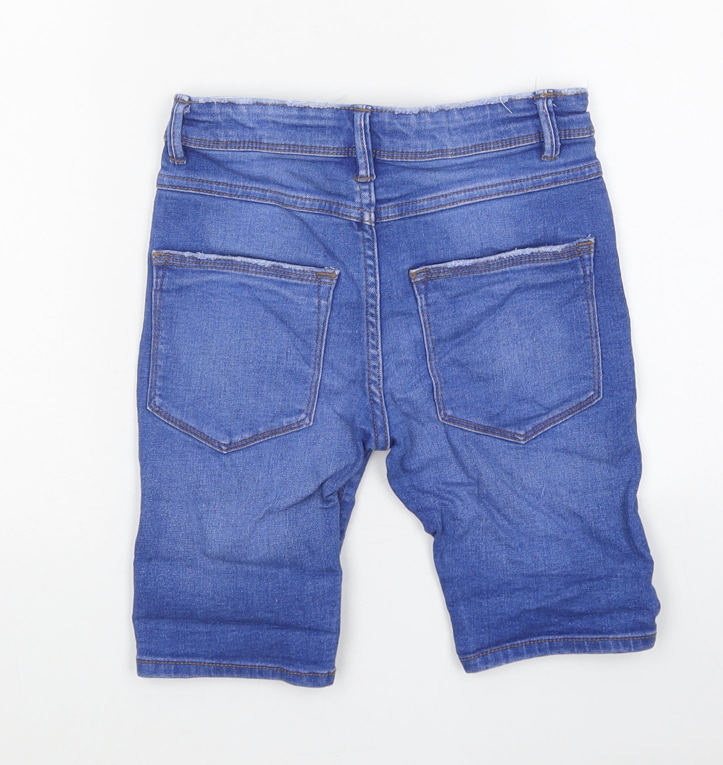 Matalan Girls Blue Cotton Biker Shorts Size 8 Years Regular Zip