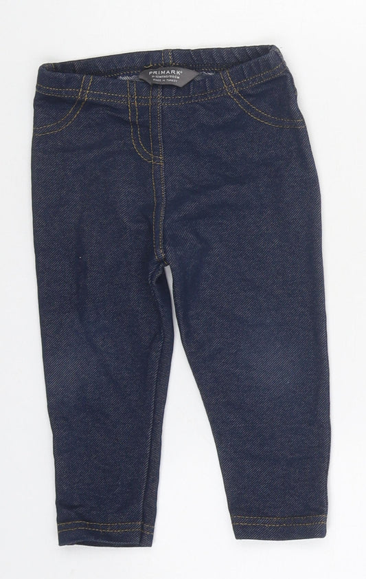 Primark Girls Blue 100% Cotton Jegging Jeans Size 9-10 Years Regular Pullover