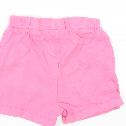 George Girls Pink Cotton Sweat Shorts Size 2-3 Years L3 in Regular