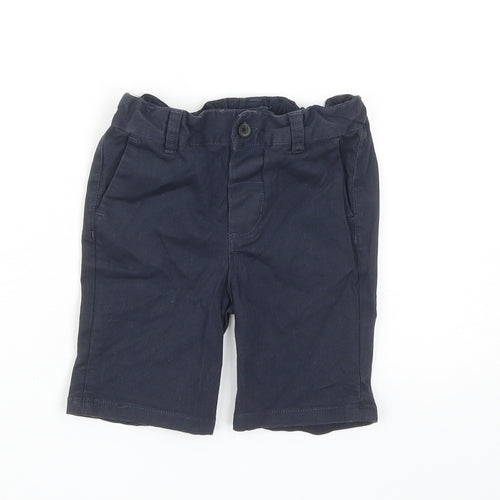 Primark Boys Blue Cotton Cropped Trousers Size 2-3 Years Regular Button