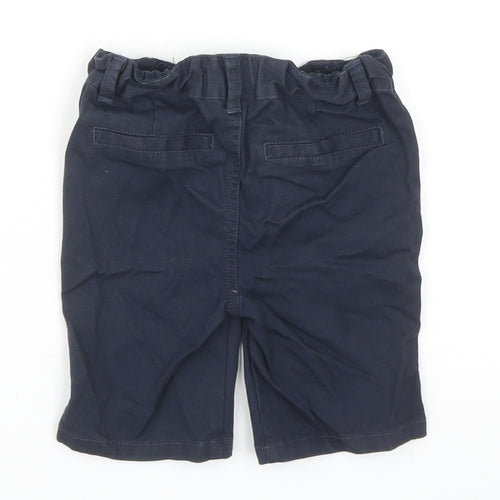 Primark Boys Blue Cotton Cropped Trousers Size 2-3 Years Regular Button