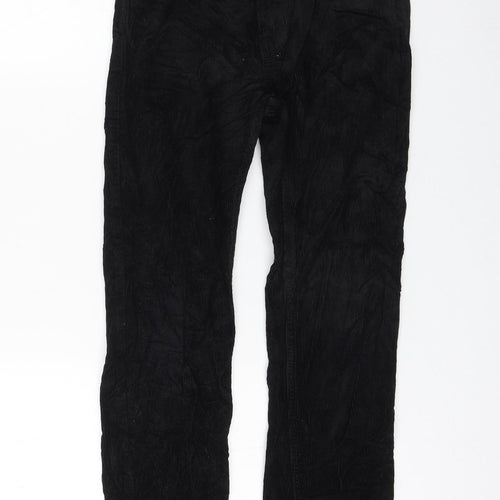 H&M Girls Black Cotton Chino Trousers Size 9-10 Years Regular Zip