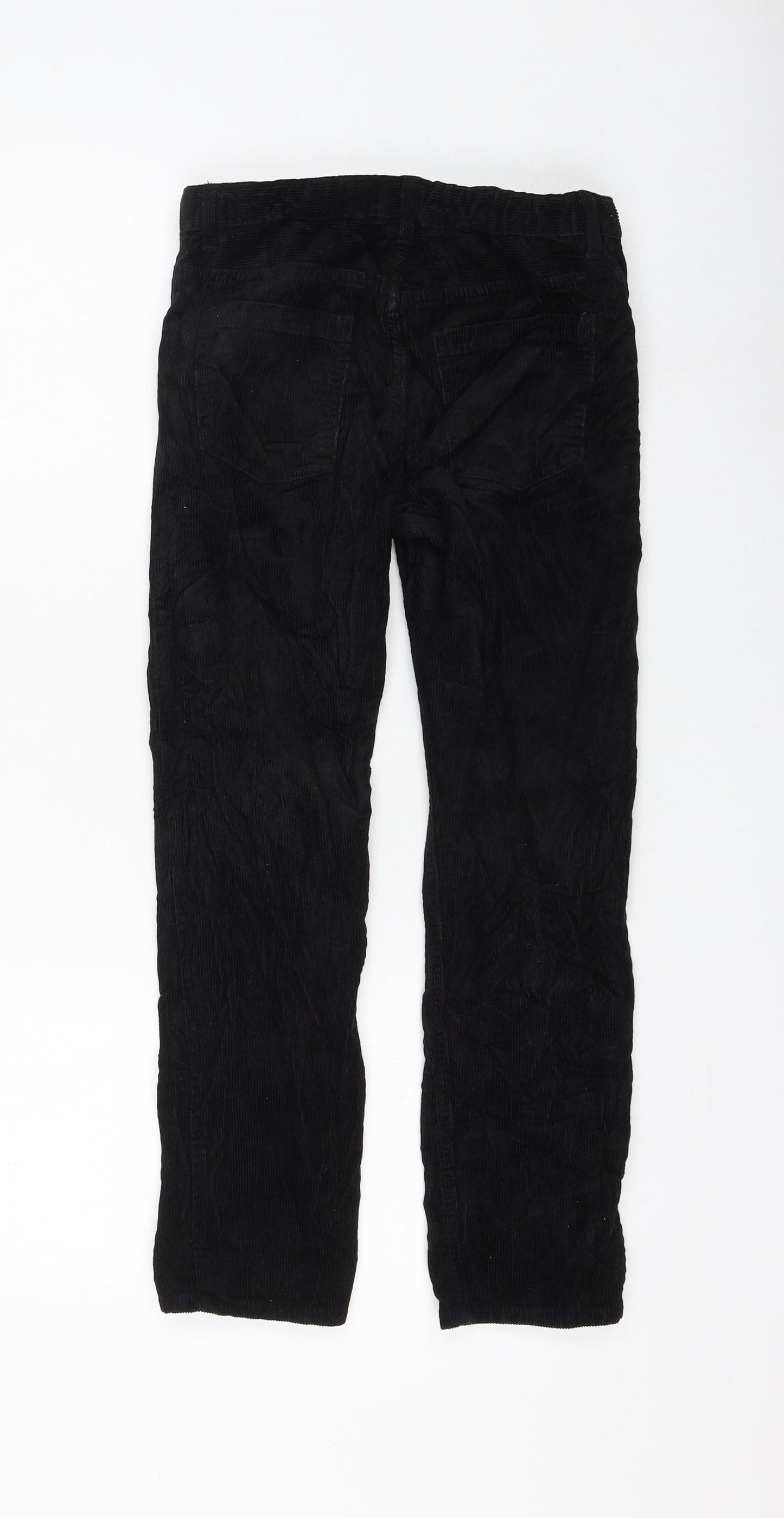 H&M Girls Black Cotton Chino Trousers Size 9-10 Years Regular Zip