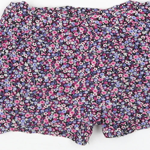 Primark Girls Multicoloured Floral Viscose Hot Pants Shorts Size 5-6 Years Regular