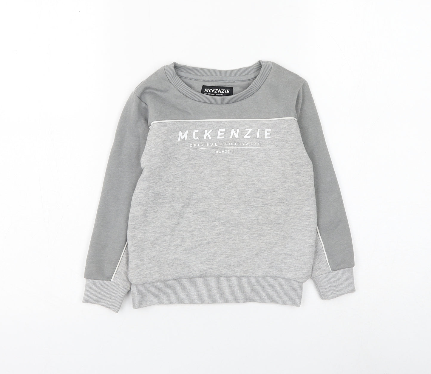 McKenzie Boys Grey Cotton Pullover Sweatshirt Size 4-5 Years Pullover