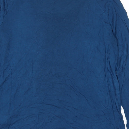 Reiss Womens Blue Polka Dot Viscose Basic T-Shirt Size S Scoop Neck