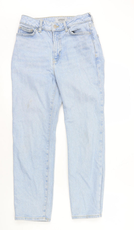 New Look Girls Blue Cotton Straight Jeans Size 12 Years L25 in Regular Zip
