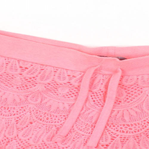 Primark Girls Pink Polyester Biker Shorts Size 9-10 Years Regular Drawstring