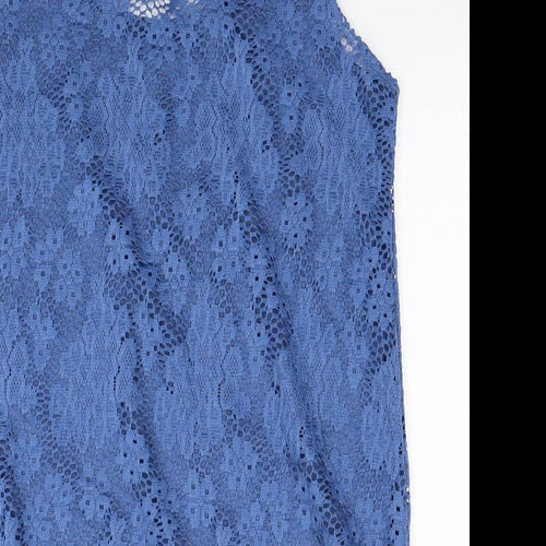 Golddigga Womens Blue Polyester Basic Tank Size 12 Scoop Neck