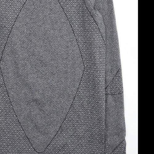 Kalenji Mens Grey Geometric Polyimide Pullover Casual Size M Round Neck Pullover