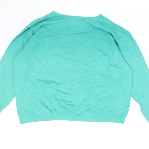 Hanes Womens Green Cotton Pullover Sweatshirt Size XL Pullover