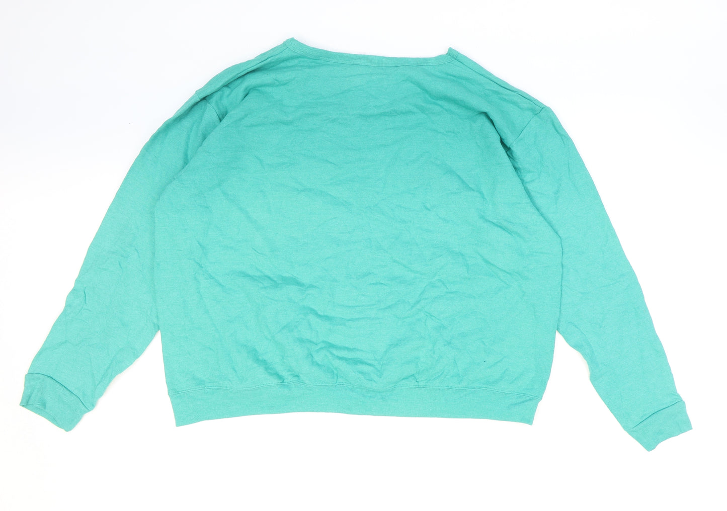 Hanes Womens Green Cotton Pullover Sweatshirt Size XL Pullover