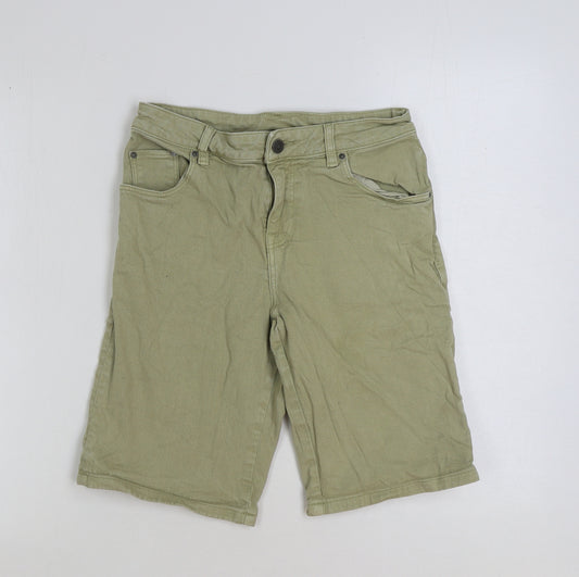 Denim & Co. Mens Beige Cotton Chino Shorts Size 28 in L11 in Regular Button