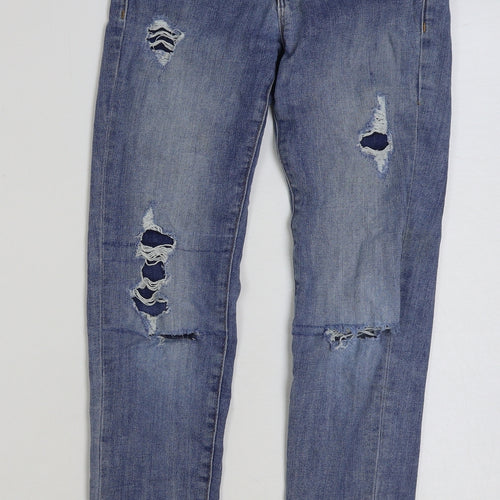 Gap Girls Blue Cotton Skinny Jeans Size 10-11 Years Regular Button