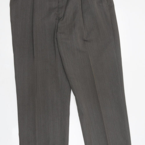 Preworn Mens Grey Polyester Dress Pants Trousers Size 36 in L29 in Regular Zip