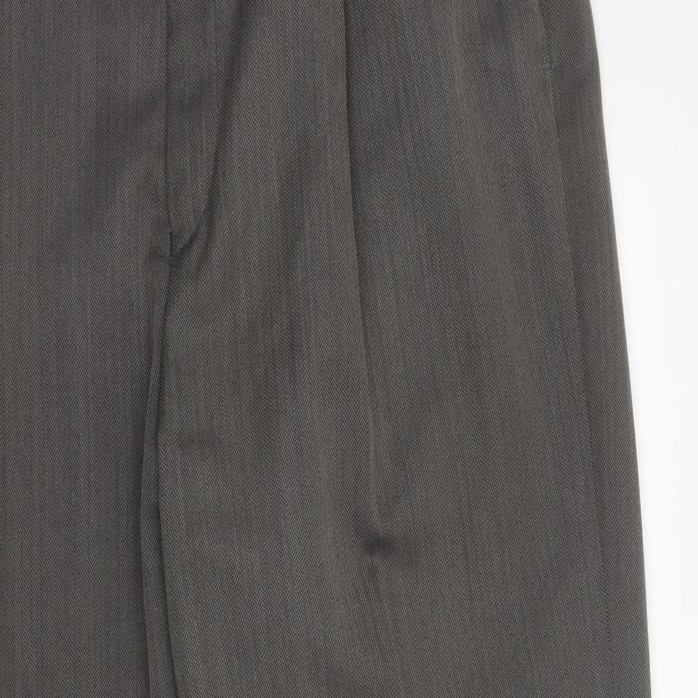 Preworn Mens Grey Polyester Dress Pants Trousers Size 36 in L29 in Regular Zip