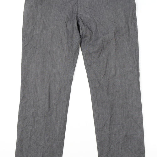 NEXT Mens Grey Polyester Dress Pants Trousers Size 32 in L32 in Regular Zip