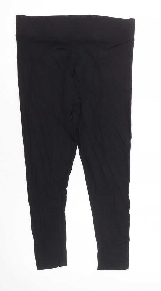 Marks and Spencer Womens Black Viscose Jogger Leggings Size 12 L24 in