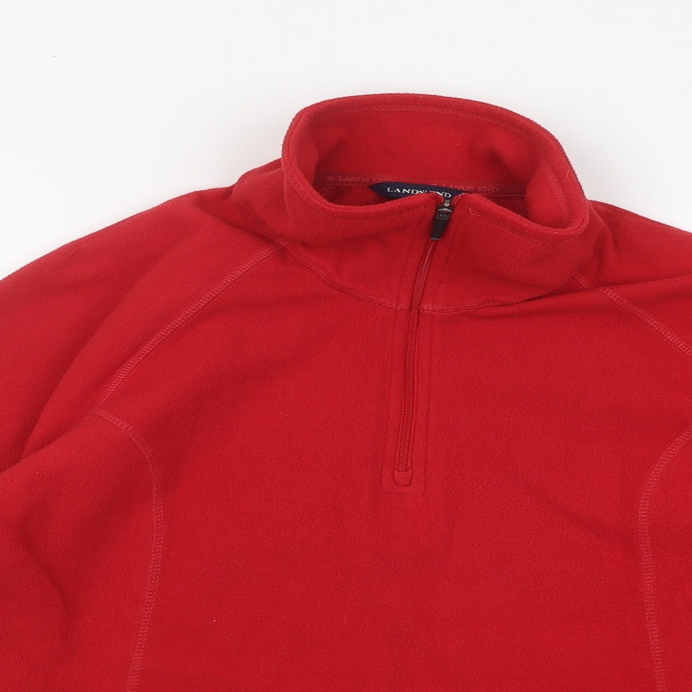Lands' End Mens Red Polyester Pullover Sweatshirt Size S
