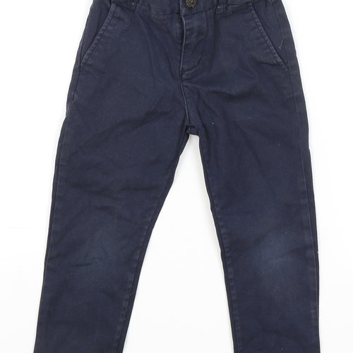 L.O.G.G Boys Blue Cotton Skinny Jeans Size 2-3 Years Regular Zip
